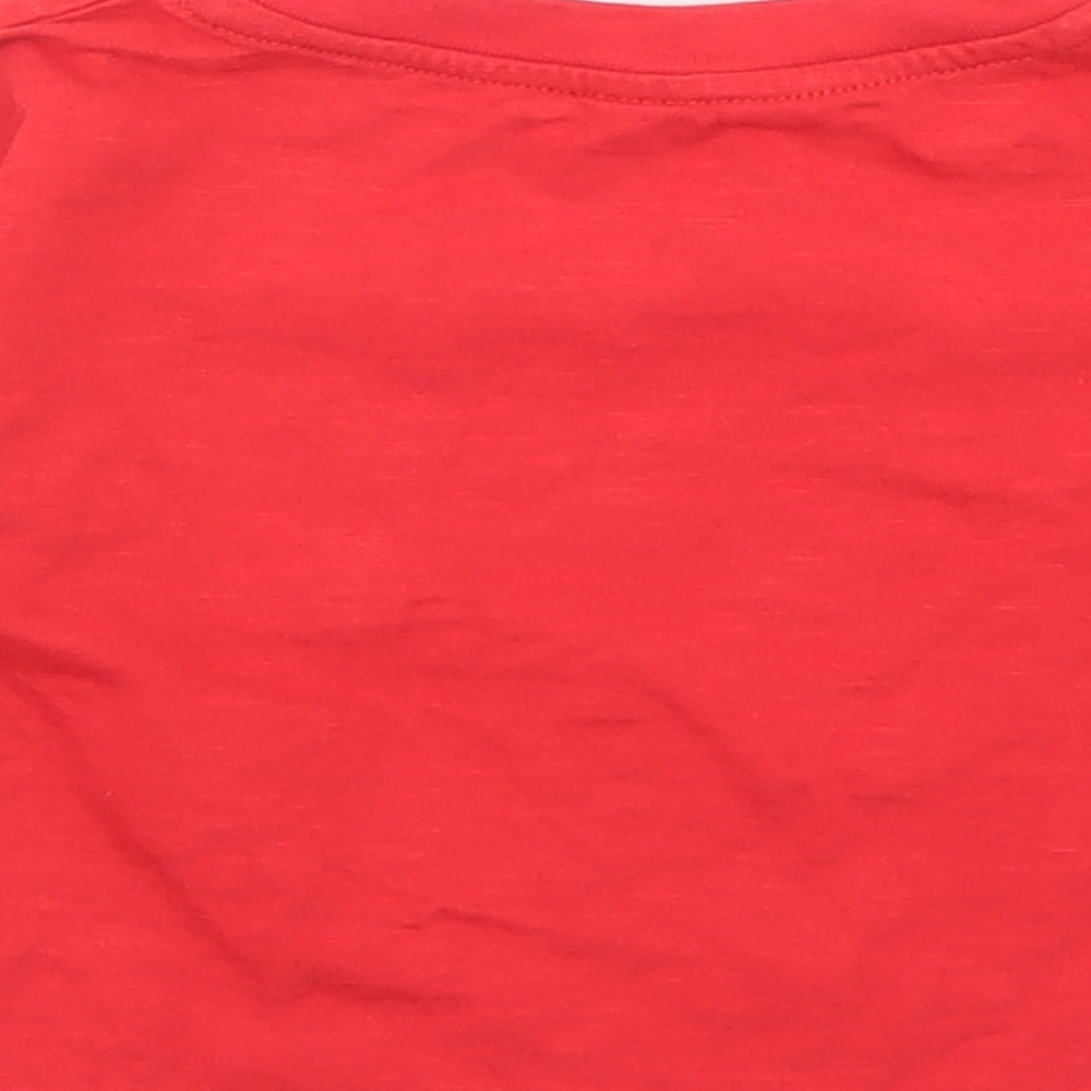 Dunnes Stores Boys Red  Cotton Basic T-Shirt Size 18-24 Months Crew Neck  - Star