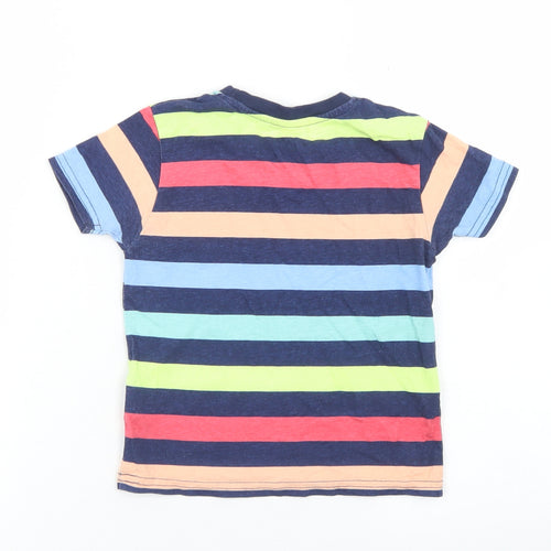 Primark Baby Blue Striped Cotton Basic T-Shirt Size 18-24 Months Crew Neck
