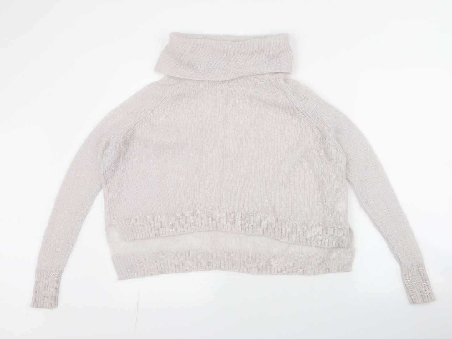 River Island Womens Beige Roll Neck  Mohair Pullover Jumper Size 10   - cropped