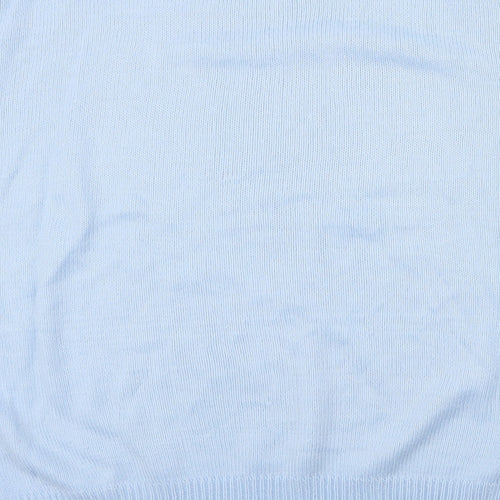 Berkertex Womens Blue Round Neck Geometric Acrylic Pullover Jumper Size 14