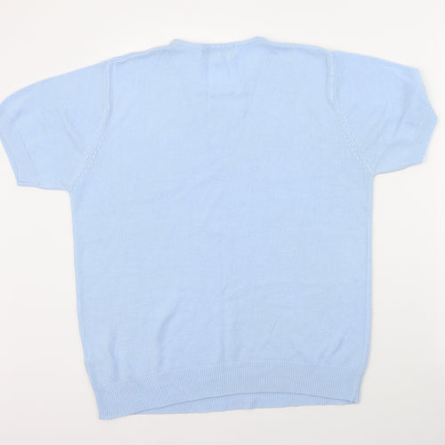 Berkertex Womens Blue Round Neck  Acrylic Pullover Jumper Size 14
