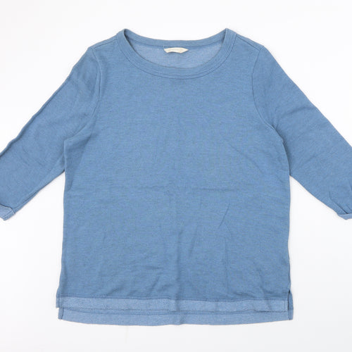 BHS Womens Blue Round Neck  Cotton Pullover Jumper Size 14