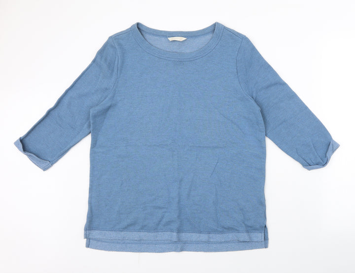 BHS Womens Blue Round Neck Cotton Pullover Jumper Size 14