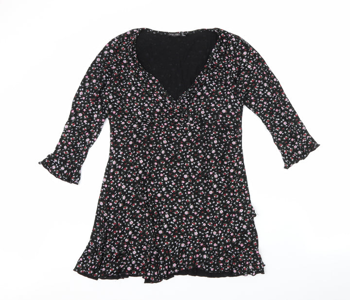 I SAW IT FIRST Womens Multicoloured Floral Viscose A-Line  Size 12  V-Neck Pullover