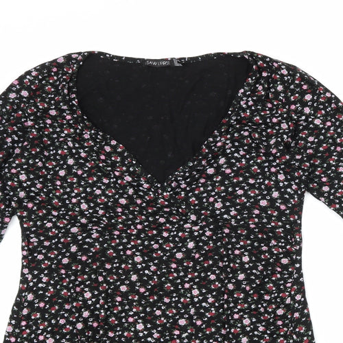 I SAW IT FIRST Womens Multicoloured Floral Viscose A-Line  Size 12  V-Neck Pullover