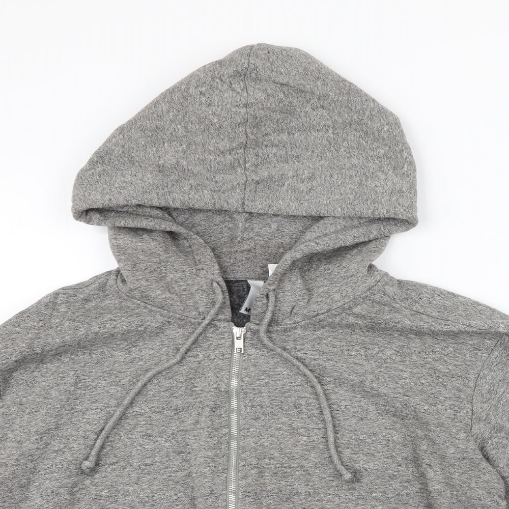 H&M Mens Grey  Cotton Full Zip Hoodie Size M