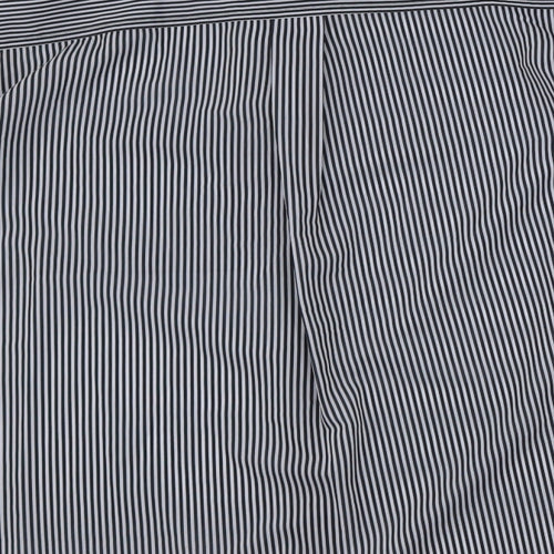 Marks and Spencer Womens Black Striped Polyester Basic Blouse Size 20 Collared