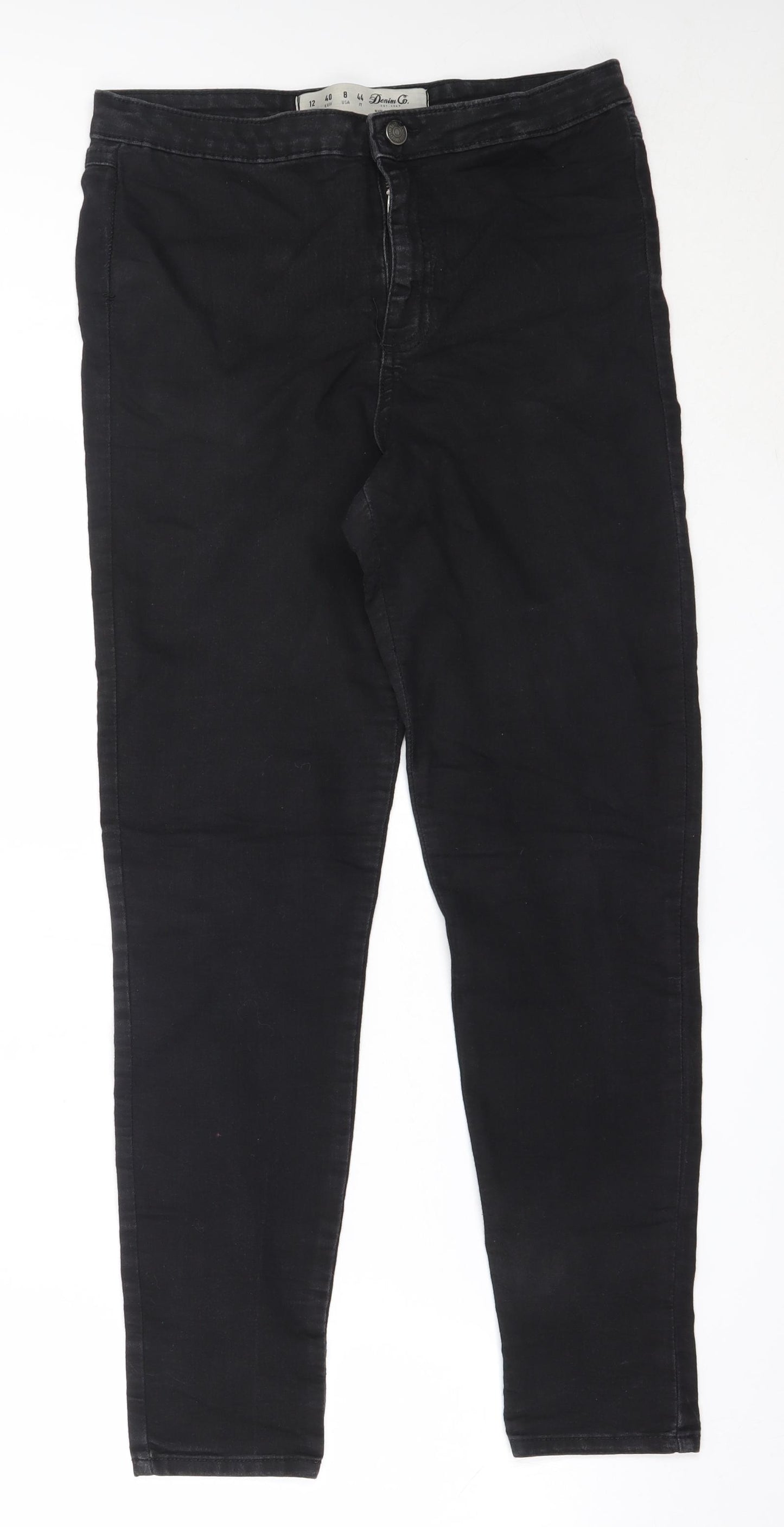 Primark Womens Black  Cotton Skinny Jeans Size 12 L27.5 in Regular