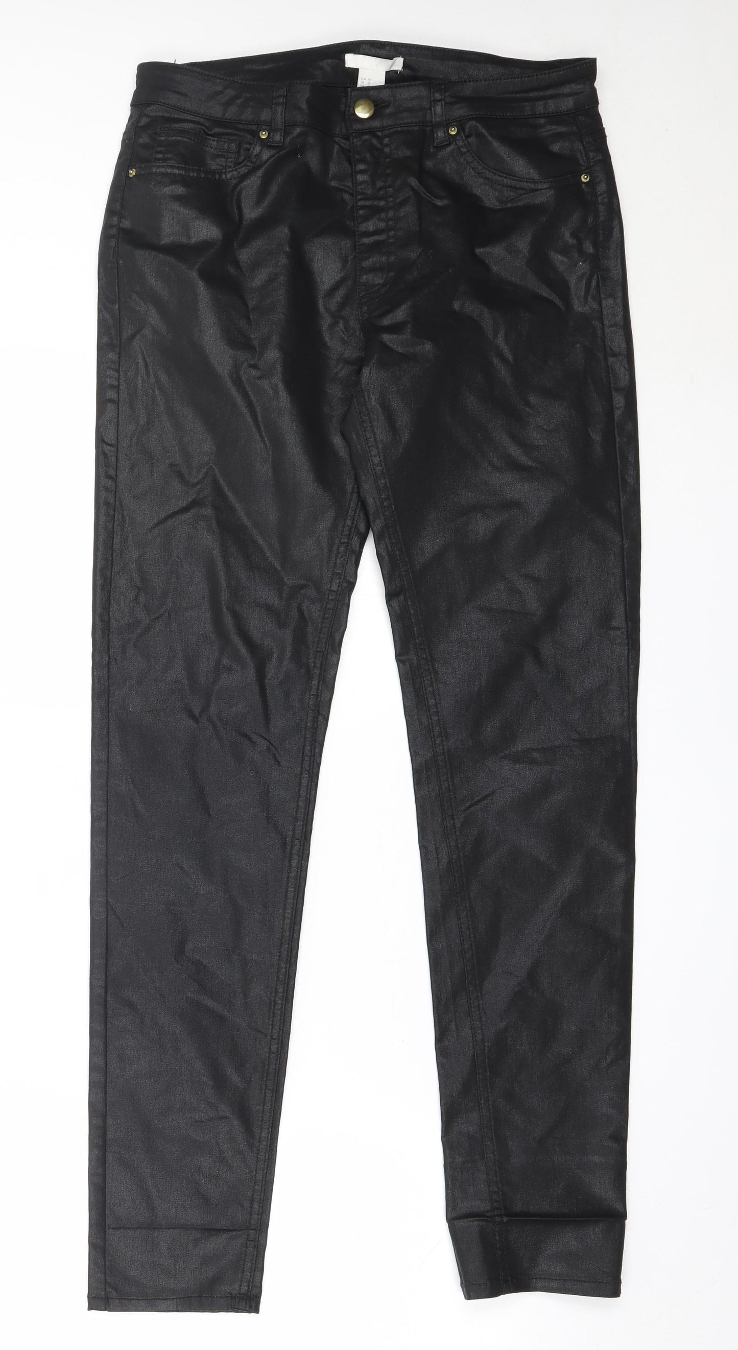 H&M Womens Black  Cotton Skinny Jeans Size 40 L30 in Regular