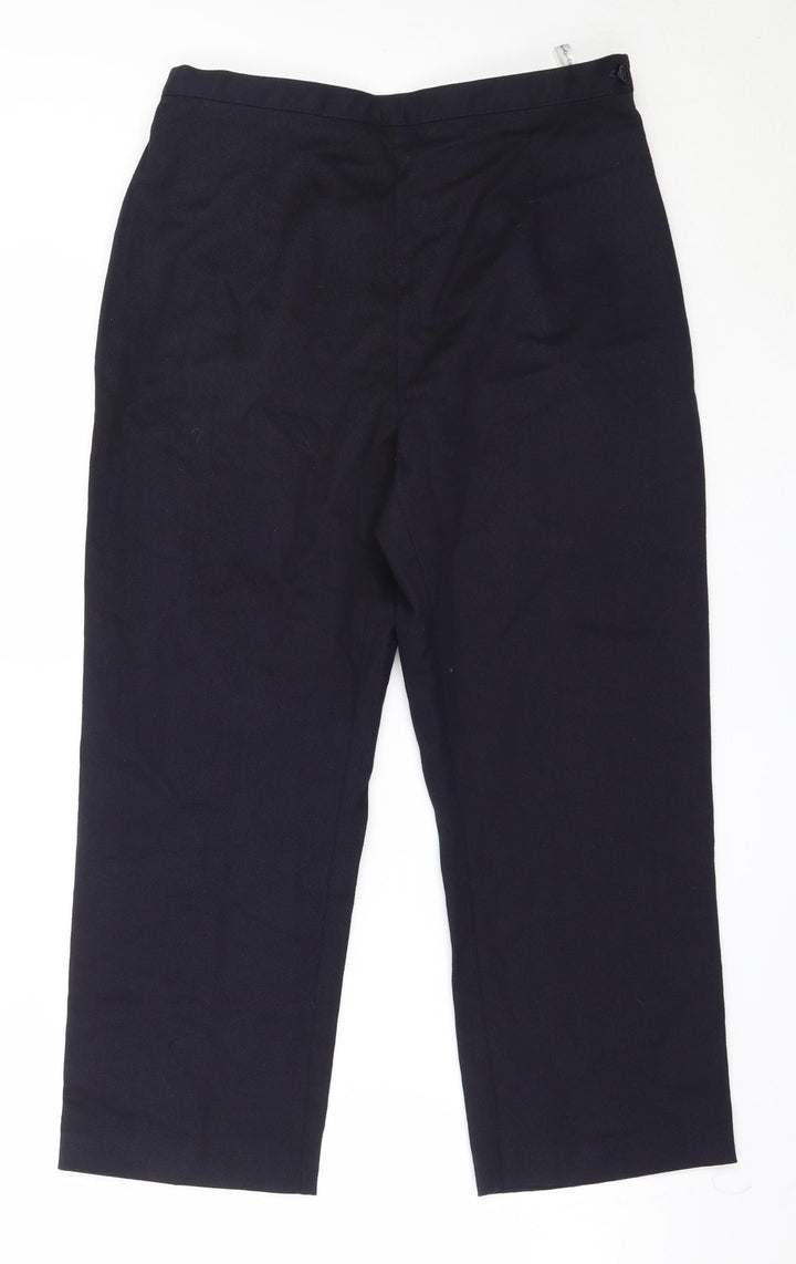 Berkertex Womens Blue  Cotton Trousers  Size 12 L22.5 in Regular