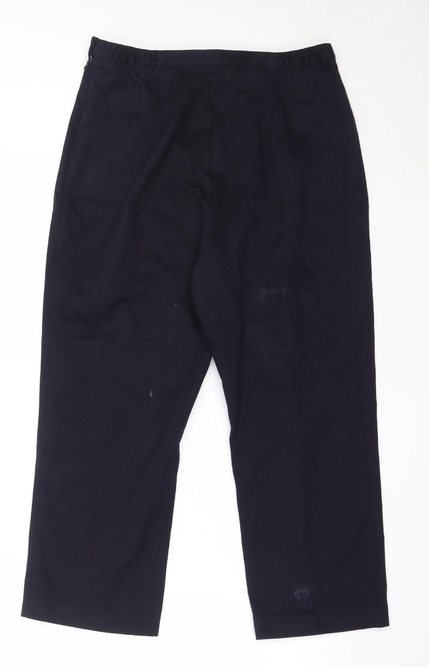 Berkertex Womens Blue  Cotton Trousers  Size 12 L22.5 in Regular