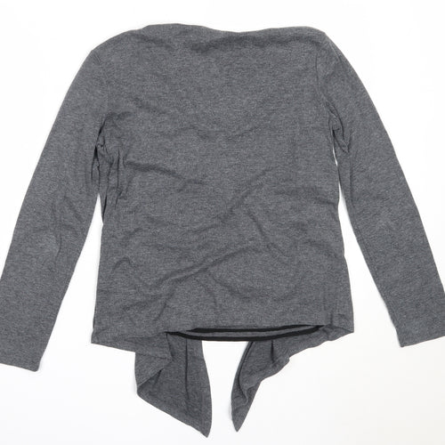 Marks and Spencer Womens Grey Round Neck  Polyester Cardigan Jumper Size 10