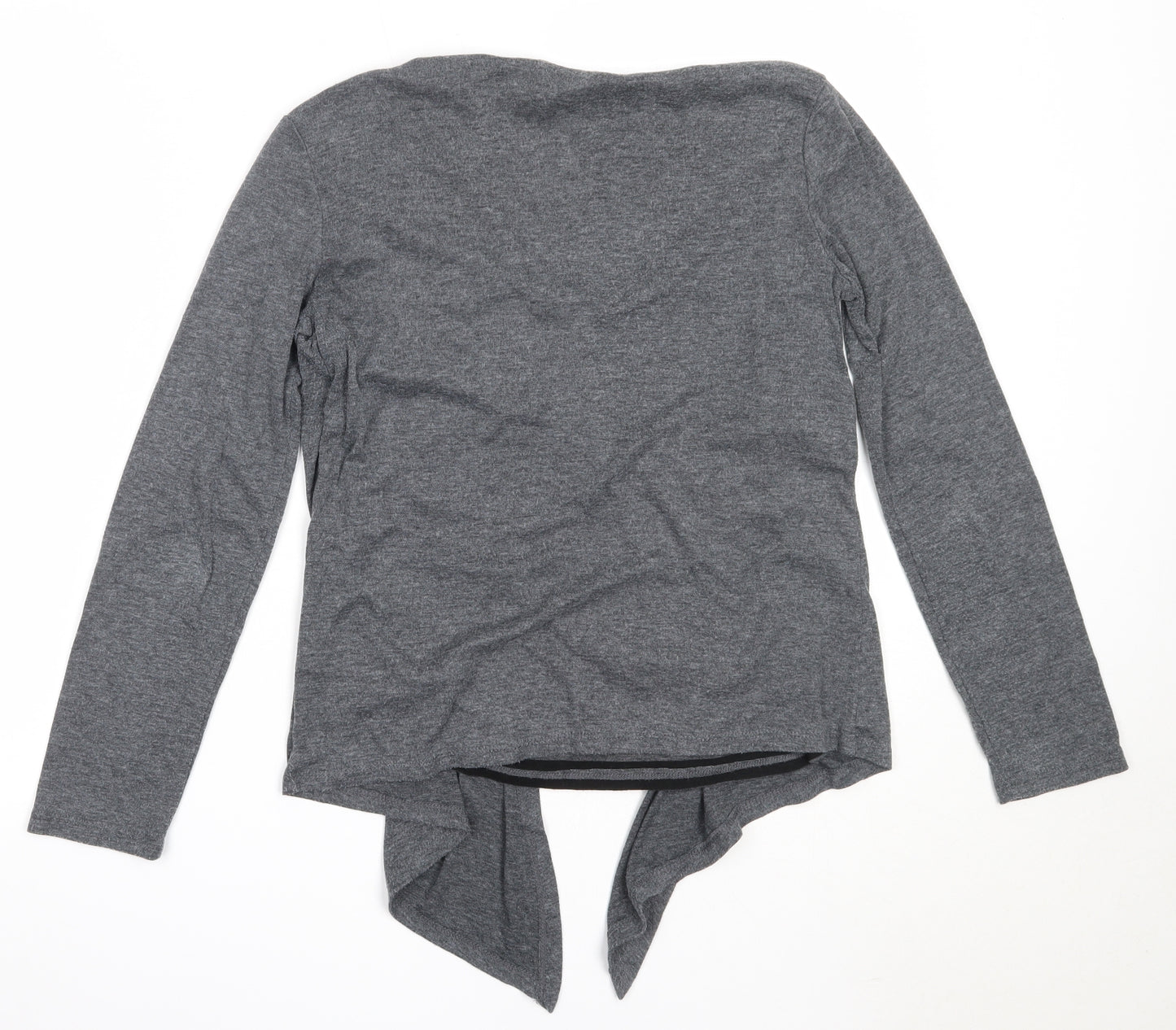 Marks and Spencer Womens Grey Round Neck  Polyester Cardigan Jumper Size 10