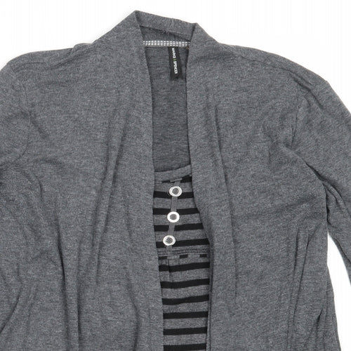 Marks and Spencer Womens Grey Round Neck  Polyester Cardigan Jumper Size 10