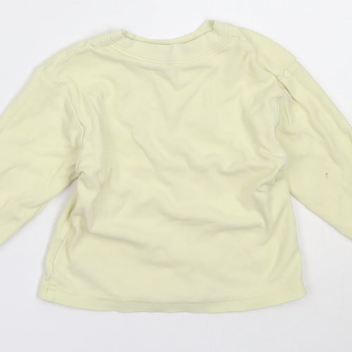St Bernard Girls Yellow  Cotton Basic T-Shirt Size 12-18 Months Round Neck
