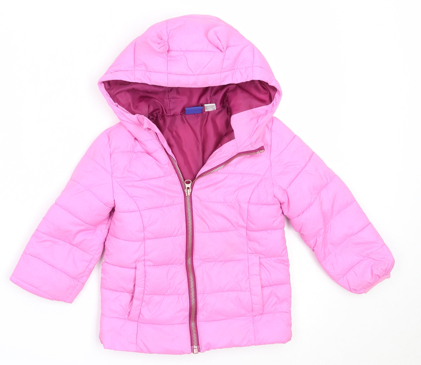 Lupilu Girls Pink   Puffer Jacket Coat Size 2-3 Years