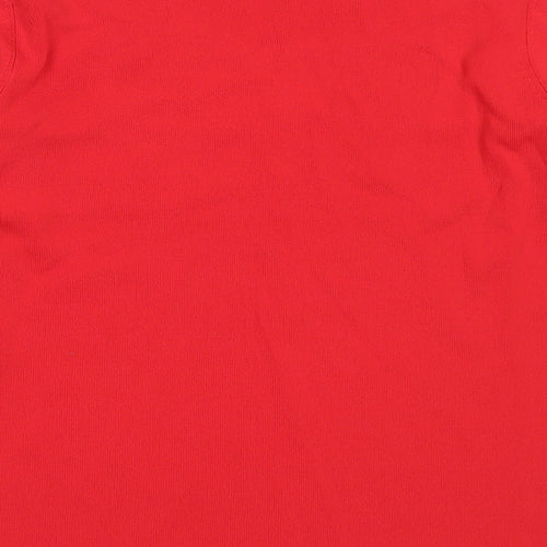 Viola Womens Red V-Neck  Viscose Pullover Jumper Size M