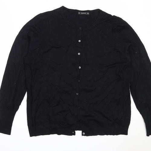 Dunnes Stores Womens Black Round Neck  Viscose Pullover Jumper Size 18