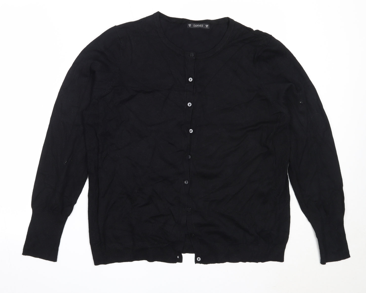 Dunnes Stores Womens Black Round Neck  Viscose Pullover Jumper Size 18