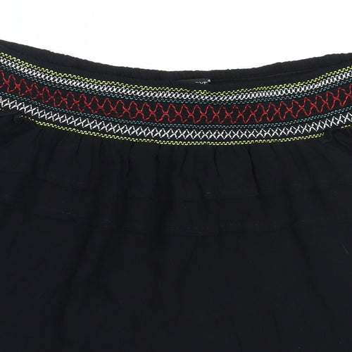 NEXT Womens Black  Viscose Basic Blouse Size 8 Off the Shoulder