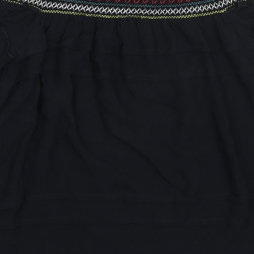 NEXT Womens Black  Viscose Basic Blouse Size 8 Off the Shoulder