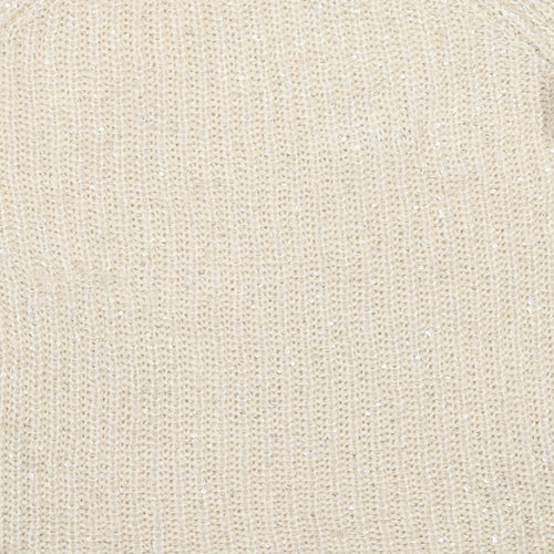 Atmosphere Womens Ivory Round Neck  Acrylic Pullover Jumper Size 10