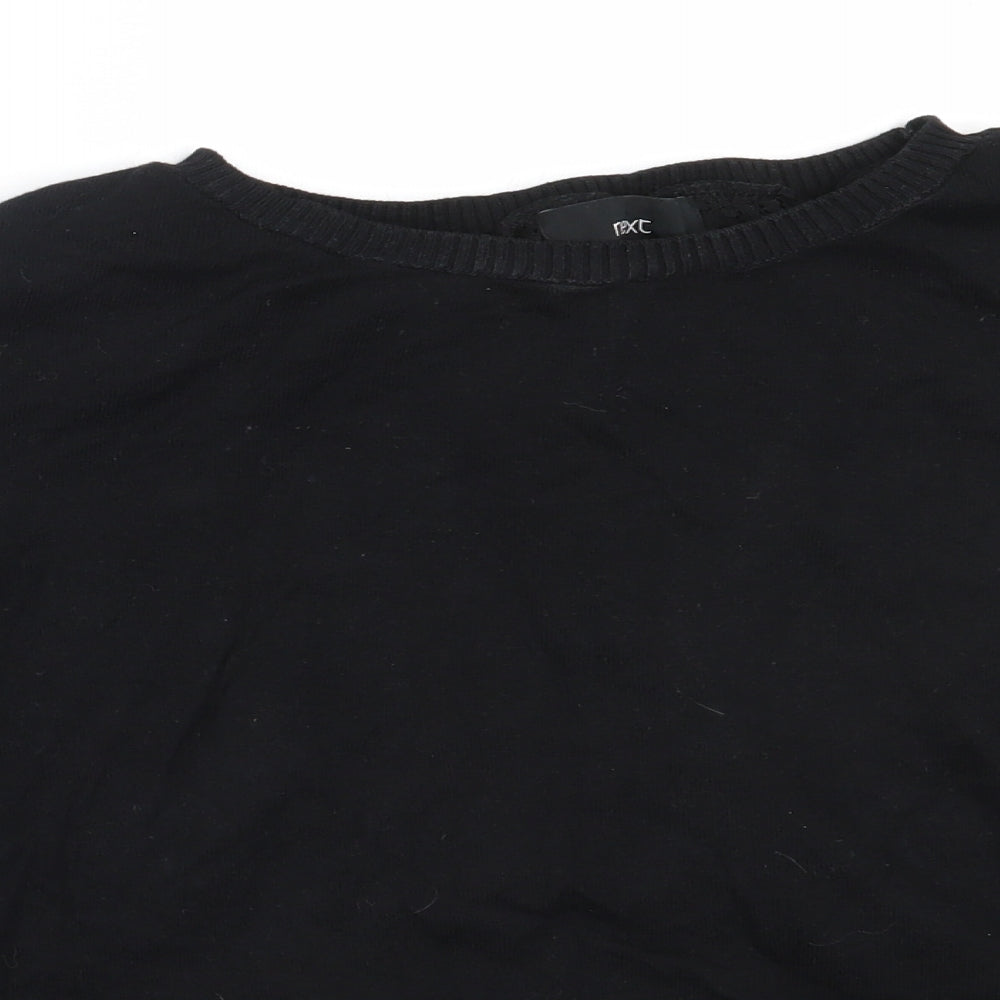 NEXT Womens Black Round Neck  Cotton Pullover Jumper Size 12