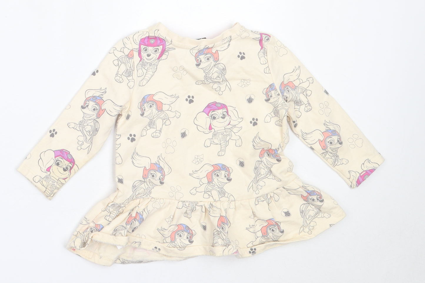 George Girls Ivory  Cotton Pullover Jumper Size 12-18 Months   - paw patrol