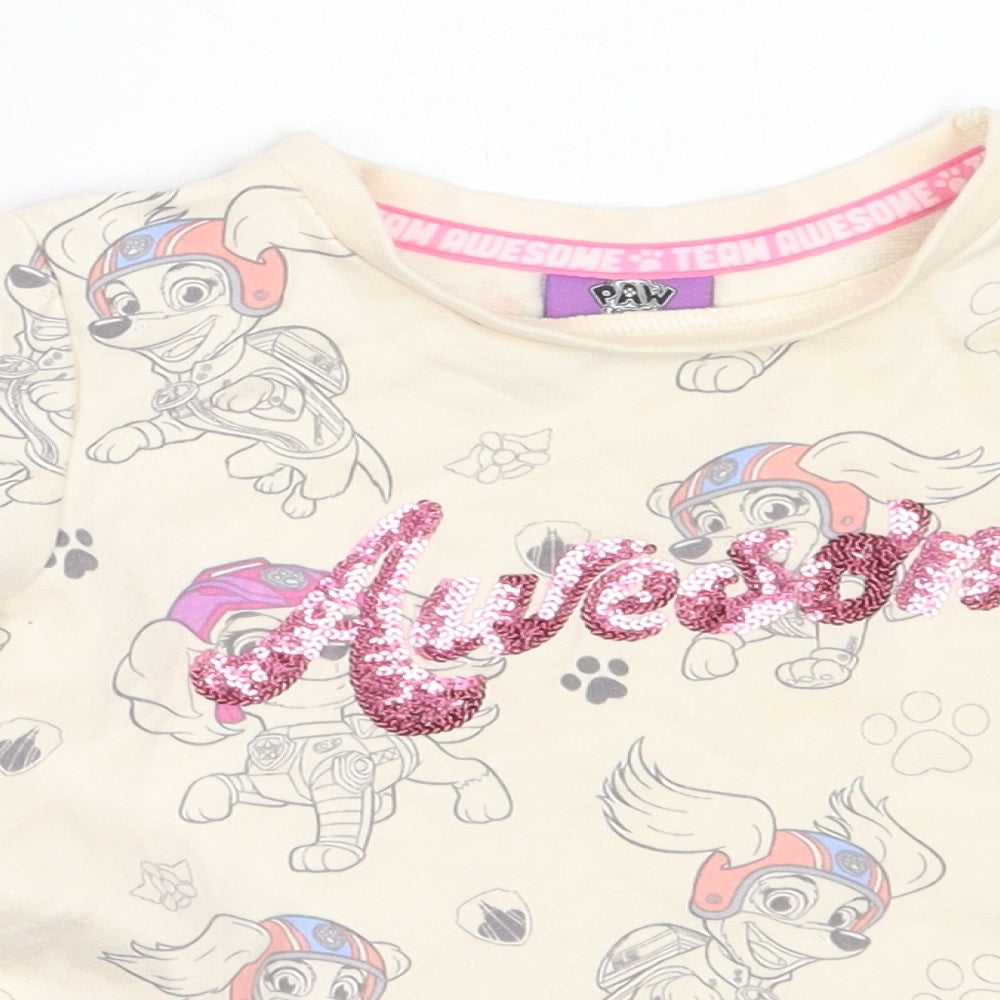 George Girls Ivory  Cotton Pullover Jumper Size 12-18 Months   - paw patrol