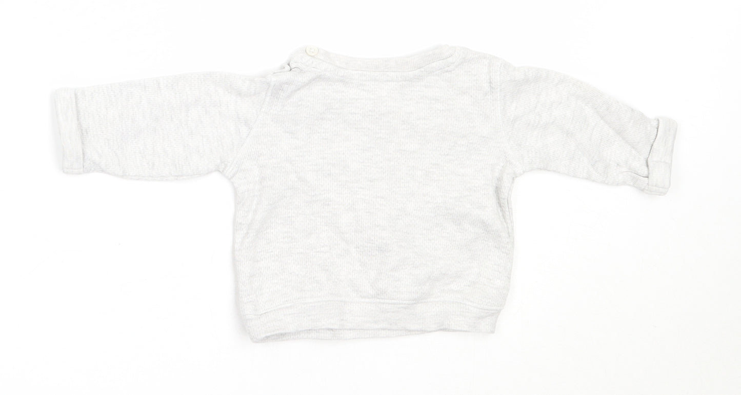 Matalan Boys Grey  Cotton Pullover Jumper Size 0-3 Months