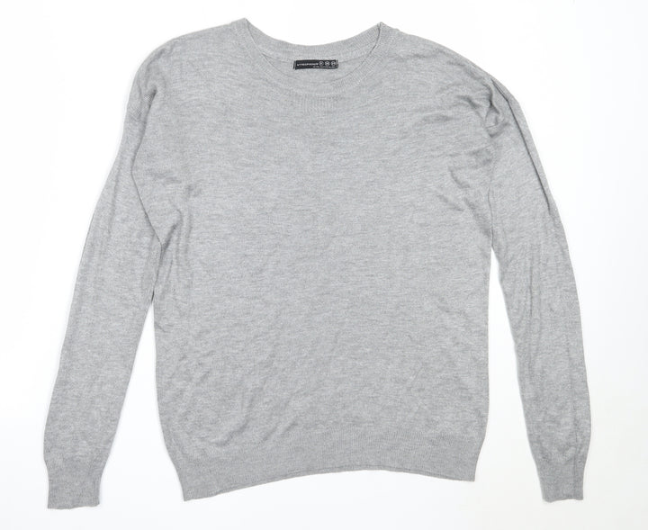 Atmosphere Womens Grey Round Neck  Acrylic Pullover Jumper Size 8