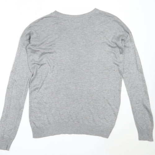 Atmosphere Womens Grey Round Neck  Acrylic Pullover Jumper Size 8
