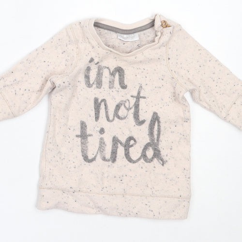 NEXT Girls Ivory  Cotton Pullover Jumper Size 0-3 Months