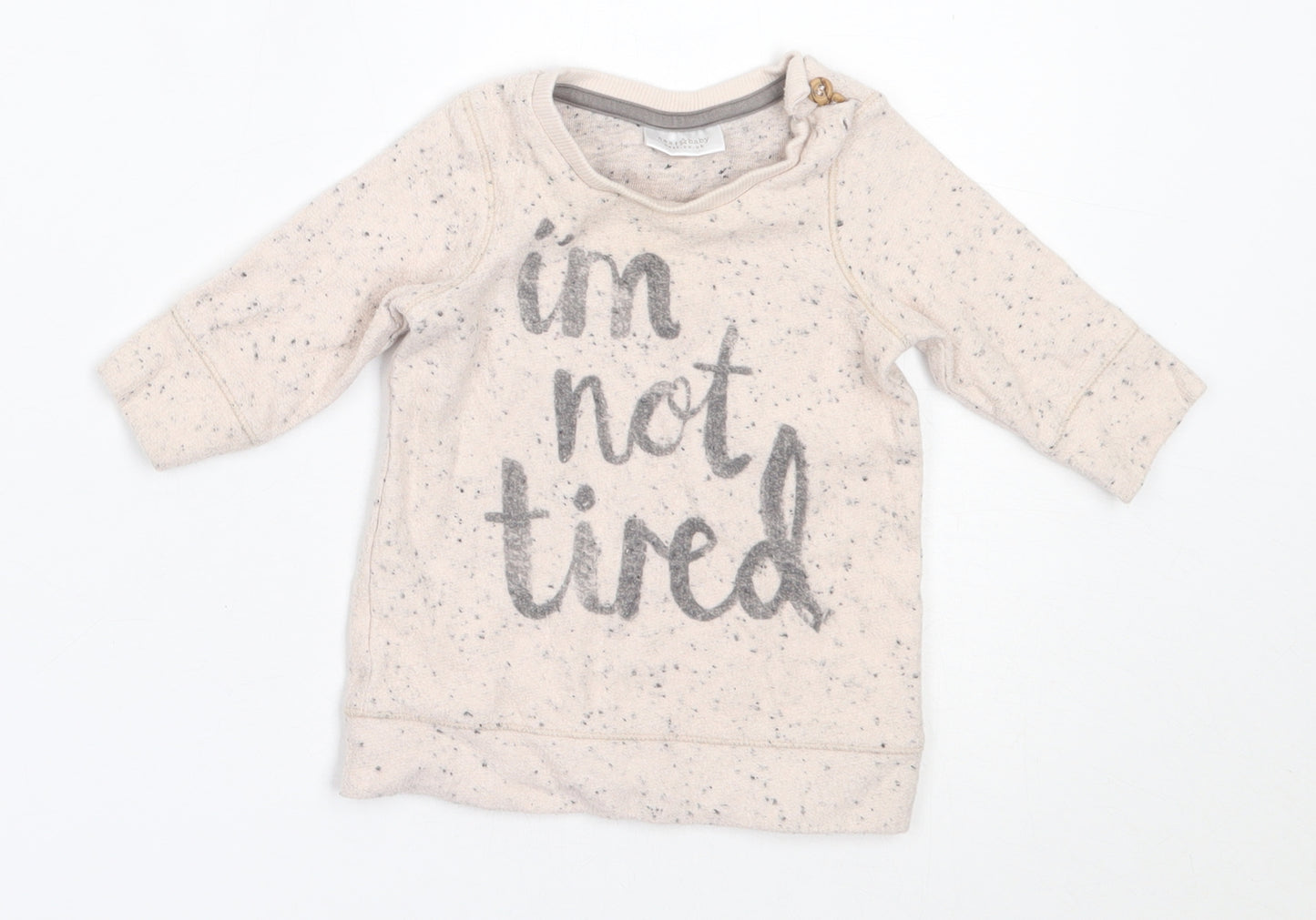 NEXT Girls Ivory  Cotton Pullover Jumper Size 0-3 Months