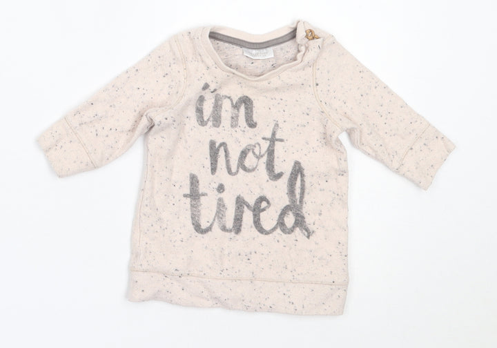 NEXT Girls Ivory  Cotton Pullover Jumper Size 0-3 Months