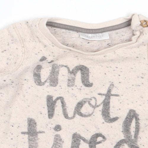 NEXT Girls Ivory  Cotton Pullover Jumper Size 0-3 Months