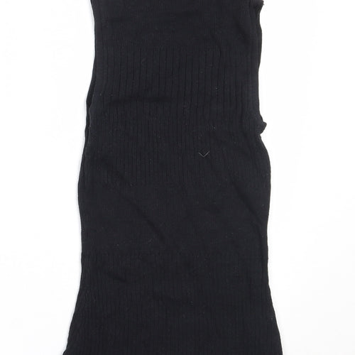 River Island Womens Black High Neck  Viscose Vest Jumper Size 8
