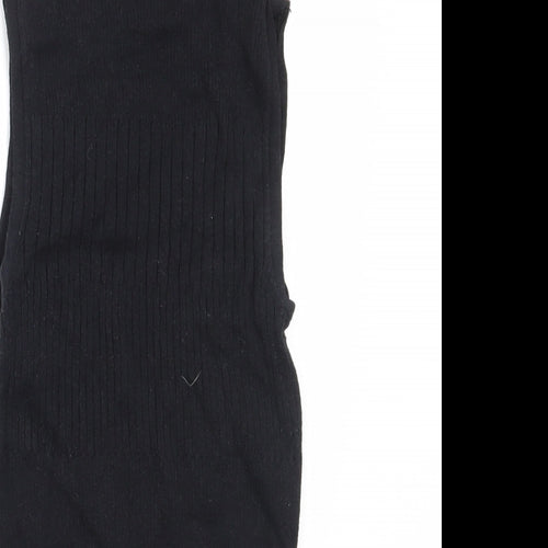 River Island Womens Black High Neck  Viscose Vest Jumper Size 8