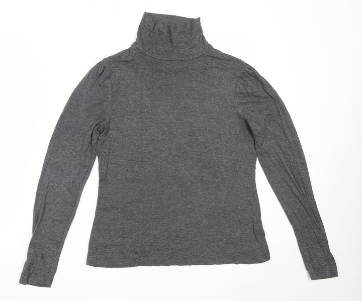 New Look Womens Grey Roll Neck  Viscose Pullover Jumper Size 16