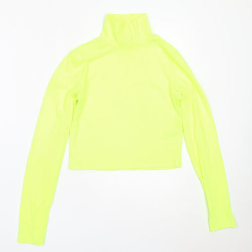 H&M Womens Green High Neck  Polyester Pullover Jumper Size S