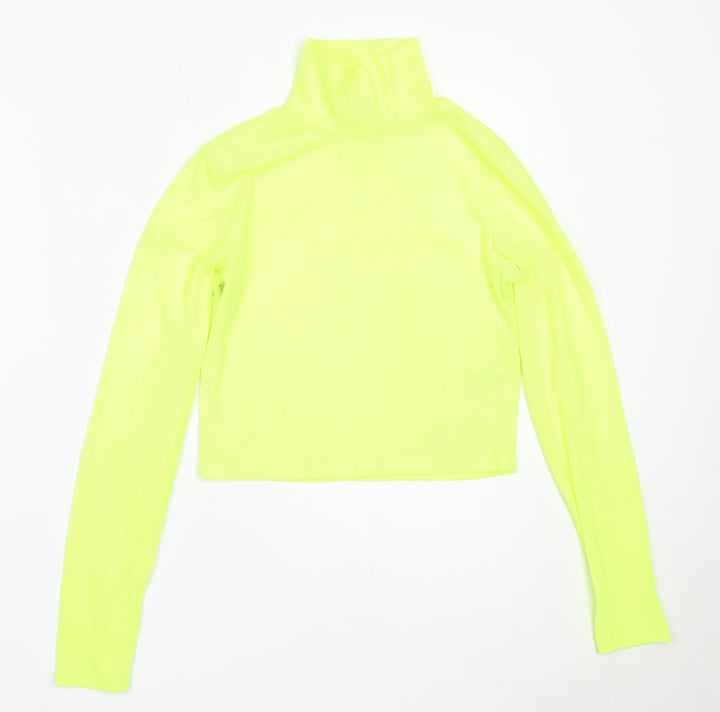 H&M Womens Green High Neck  Polyester Pullover Jumper Size S
