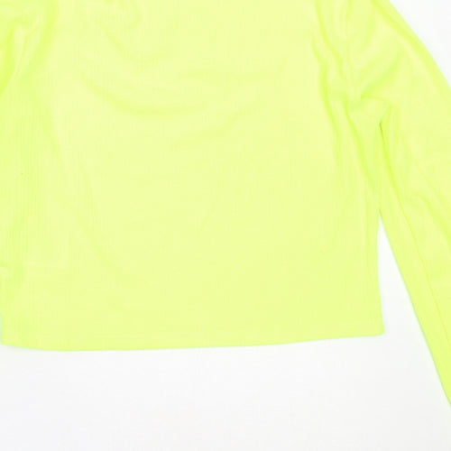 H&M Womens Green High Neck  Polyester Pullover Jumper Size S