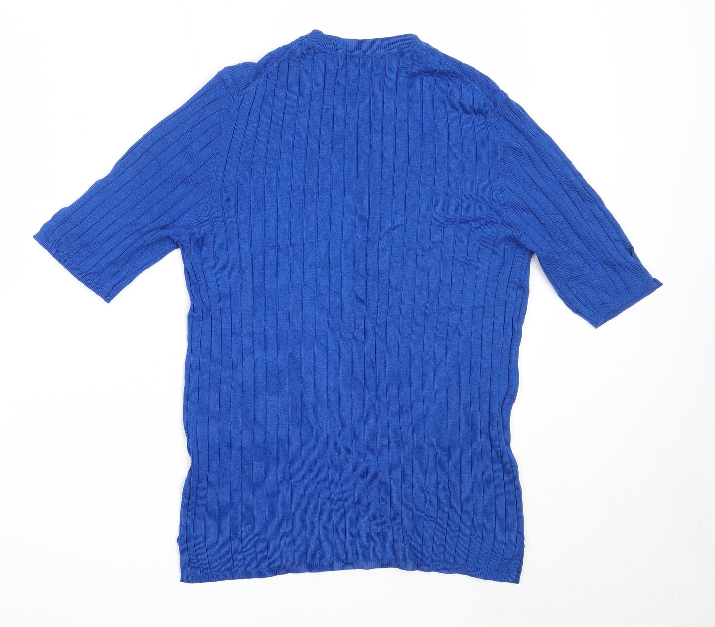 Marks and Spencer Womens Blue Round Neck  Viscose Pullover Jumper Size 14