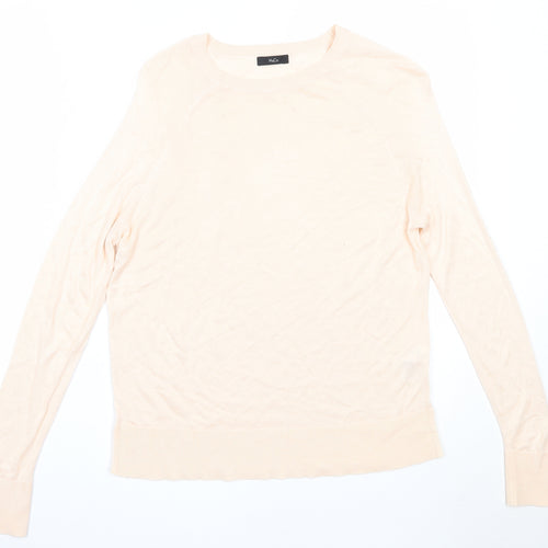 M&Co Womens Pink Round Neck  Viscose Pullover Jumper Size 10