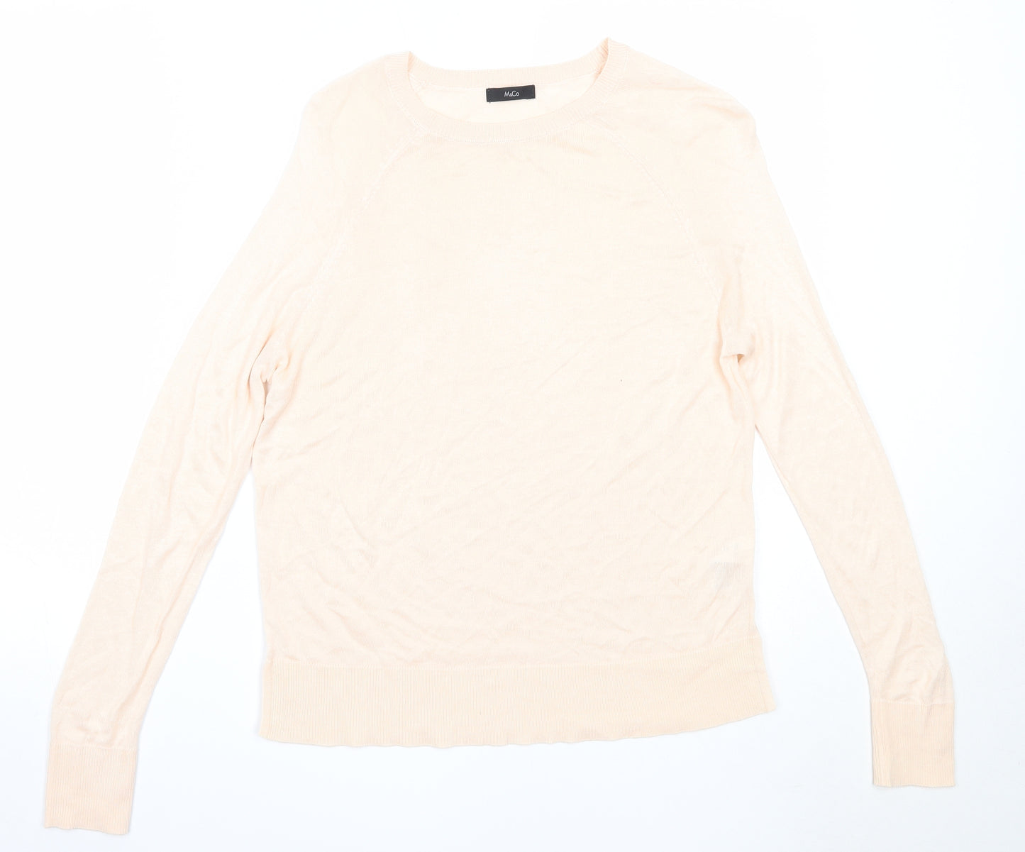 M&Co Womens Pink Round Neck  Viscose Pullover Jumper Size 10