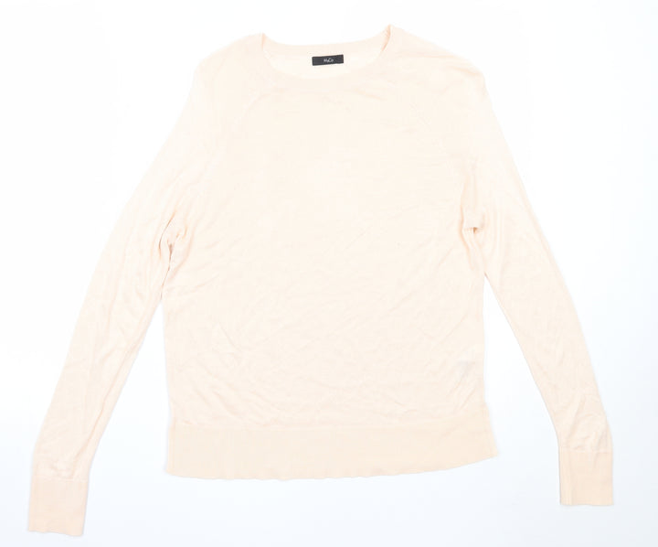 M&Co Womens Pink Round Neck  Viscose Pullover Jumper Size 10