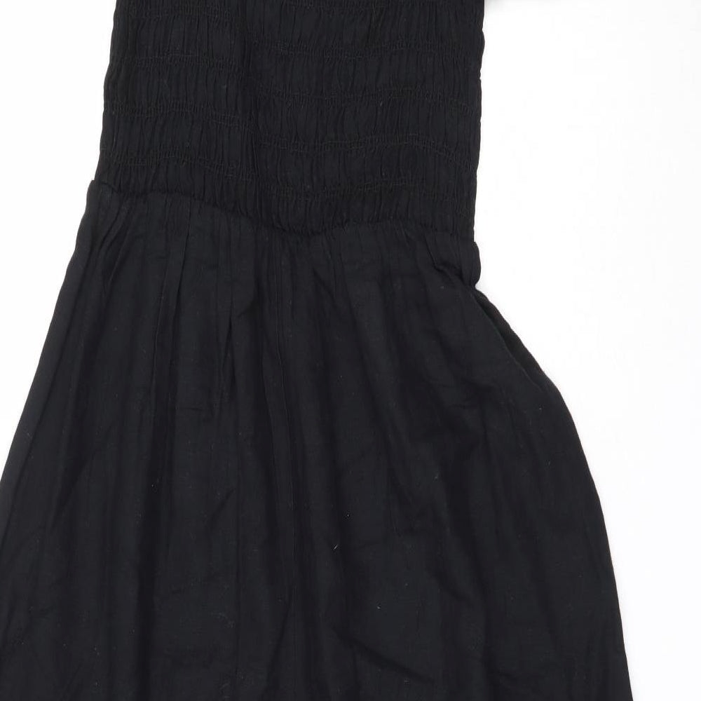 New Look Womens Black  Cotton Fit & Flare  Size 8  Square Neck