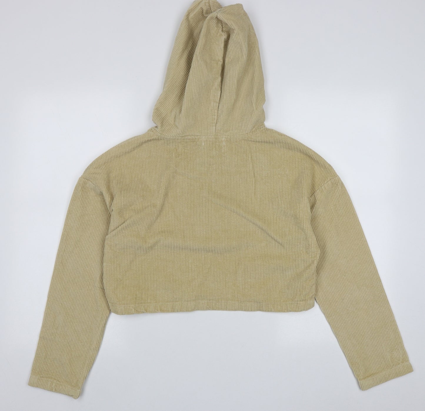PRETTYLITTLETHING Womens Beige  Cotton Pullover Hoodie Size 4  Pullover