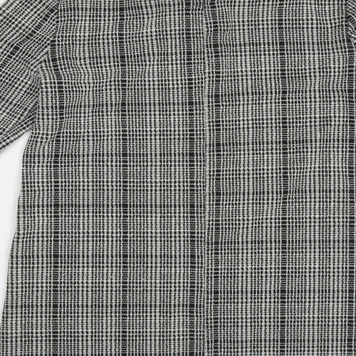 Primark Womens Black Check Polyester A-Line  Size 14  Collared Button
