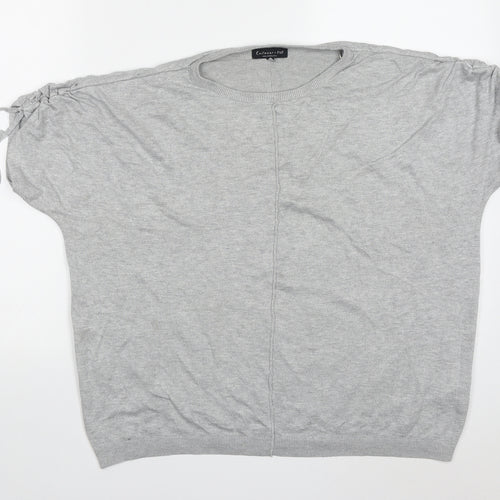 F&F Womens Grey Crew Neck  Viscose Pullover Jumper Size 14